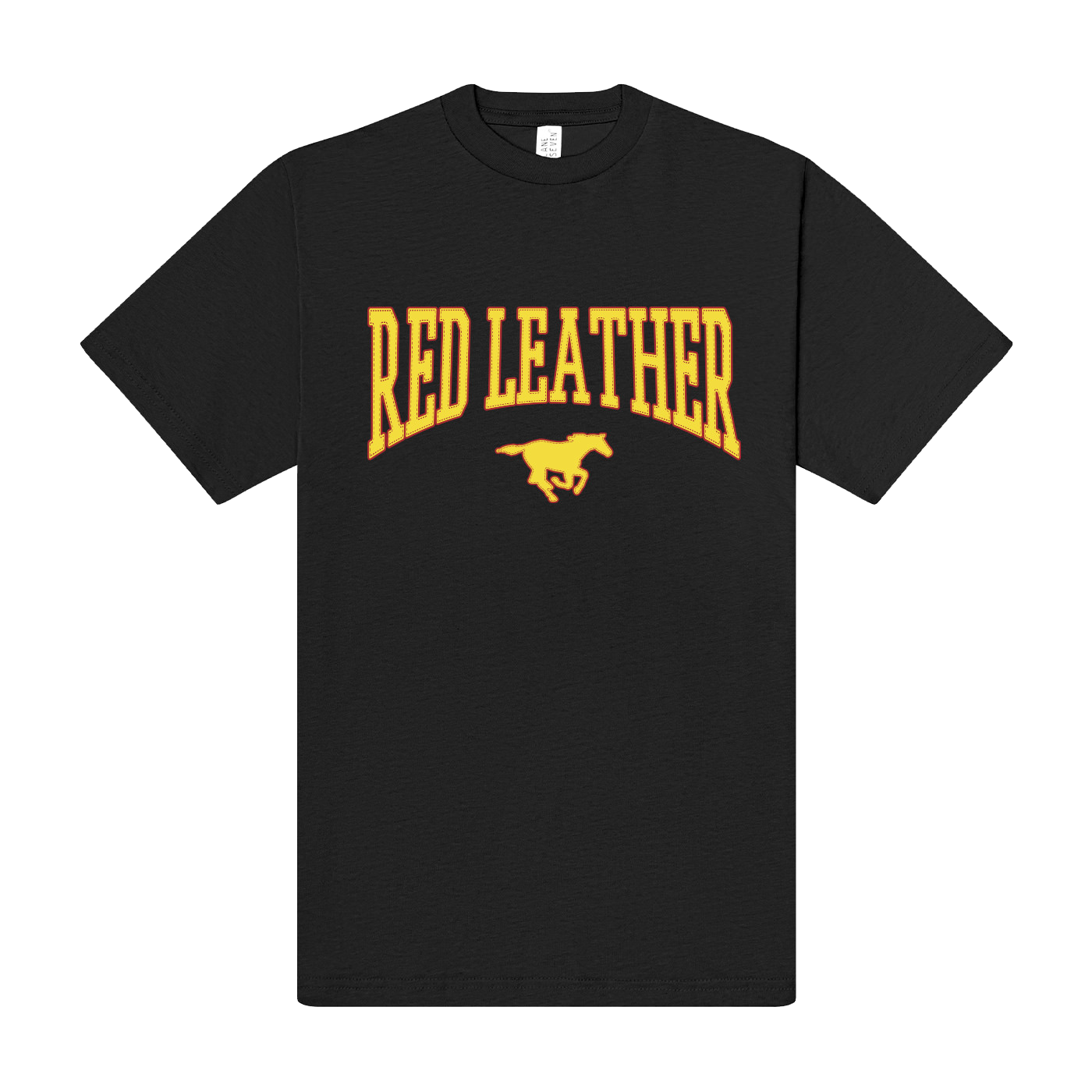 RED LEATHER LOGO TEE