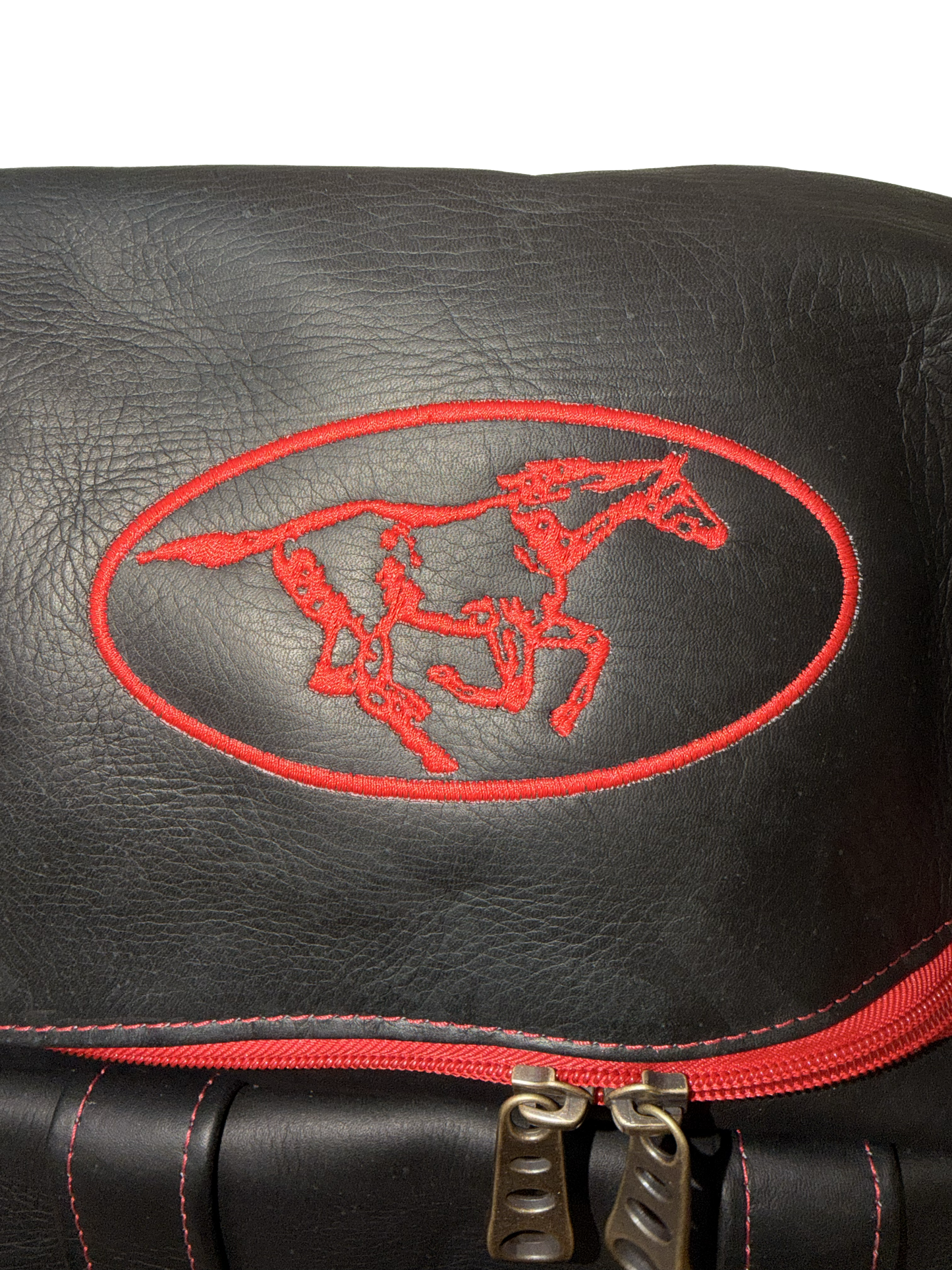 Red Leather Colombian Backpack — Handmade Limited Edition
