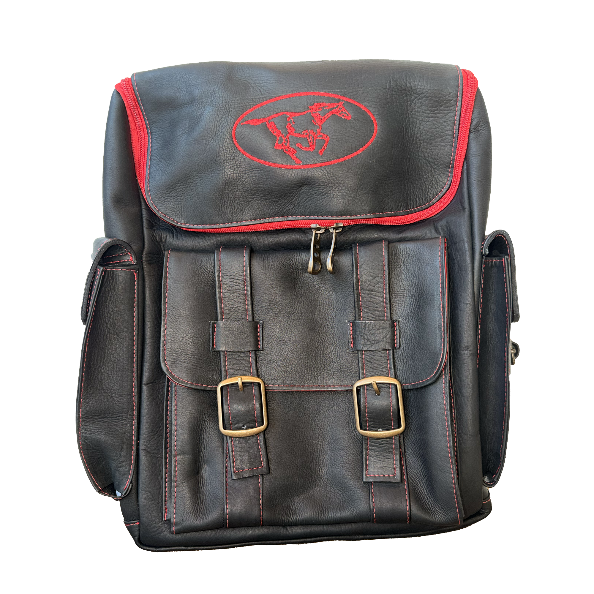 Red Leather Colombian Backpack — Handmade Limited Edition display picture 1