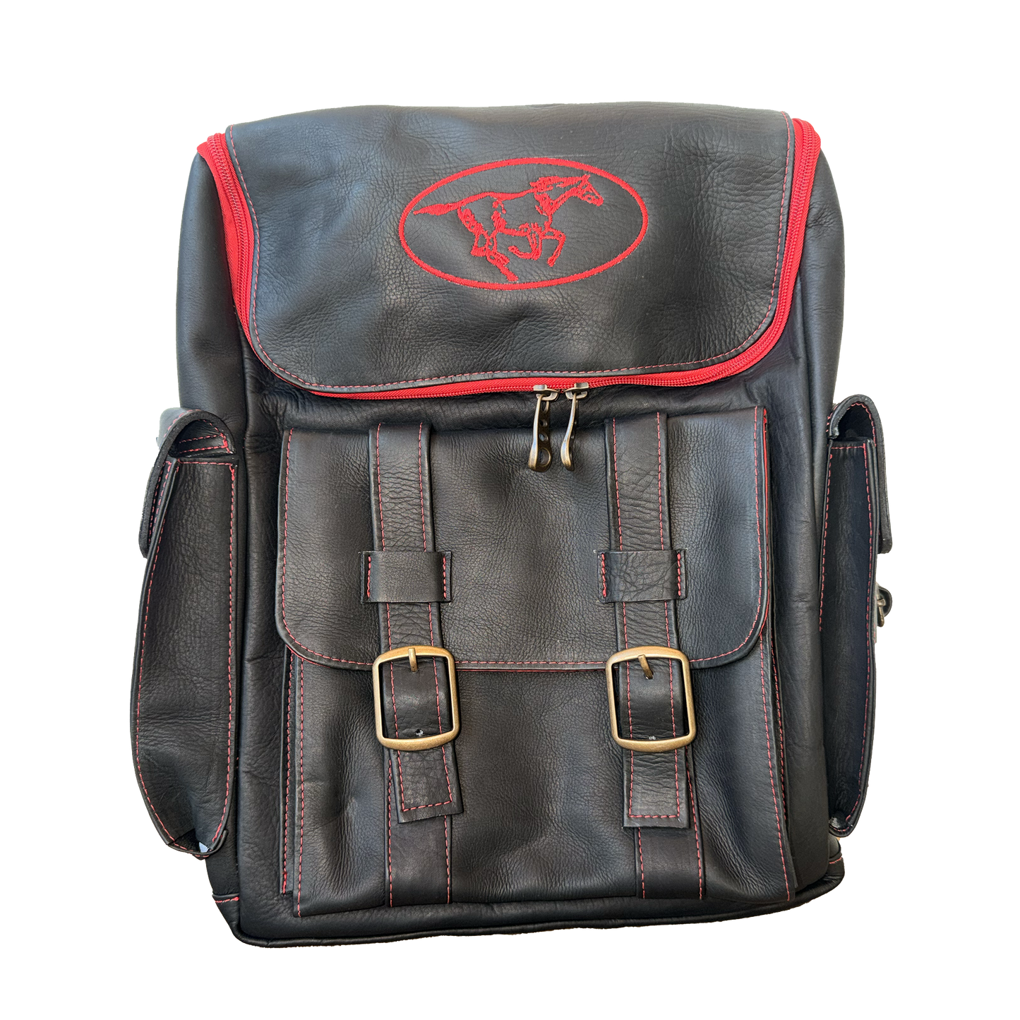 Red Leather Colombian Backpack — Handmade Limited Edition