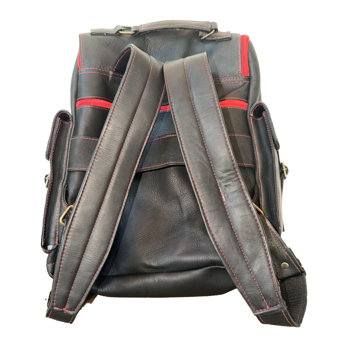 Red Leather Colombian Backpack — Handmade Limited Edition