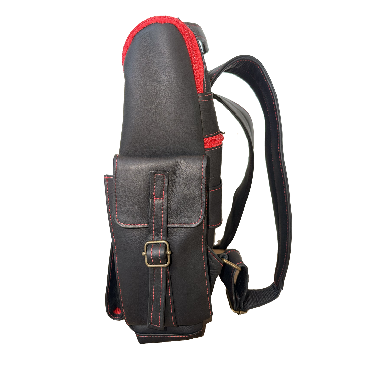 Red Leather Colombian Backpack — Handmade Limited Edition
