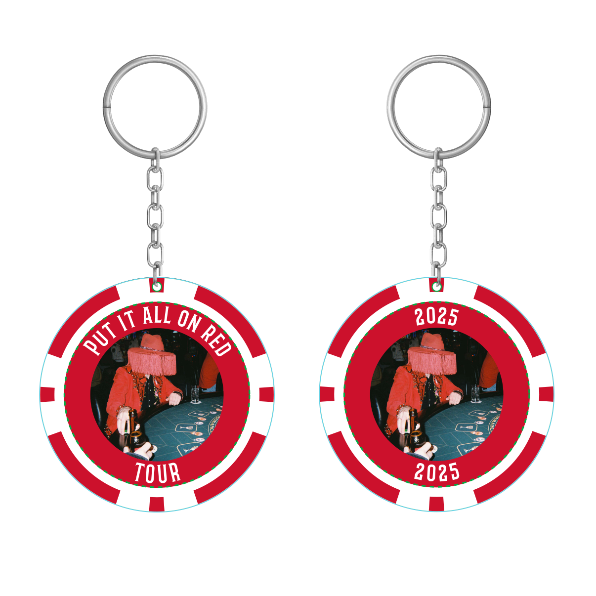 Put It All on Red Poker Chip Keychain