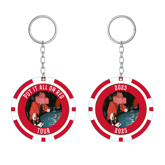 Put It All on Red Poker Chip Keychain