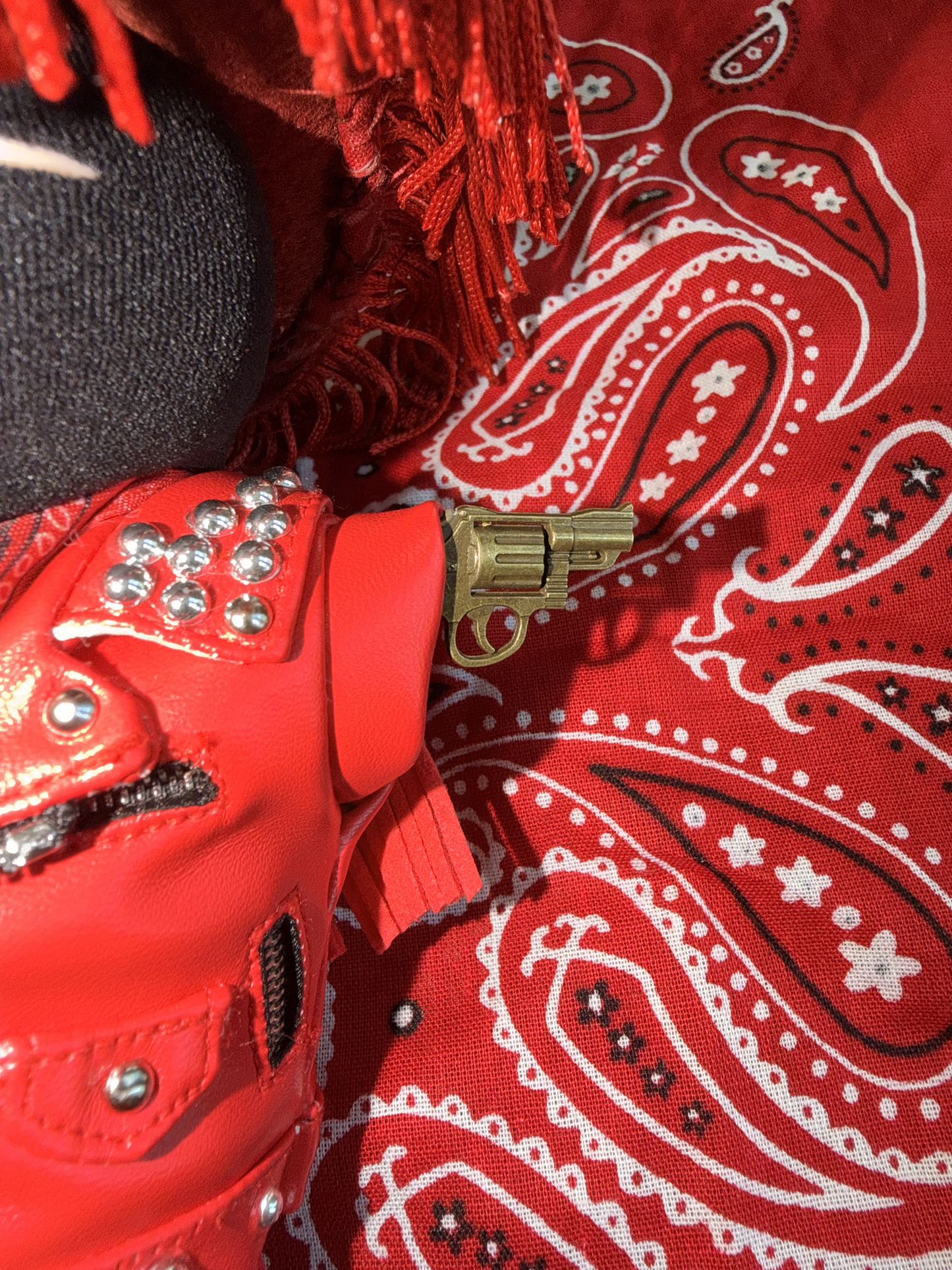 Custom Red Leather Labubu — Official Pop Mart Limited Edition