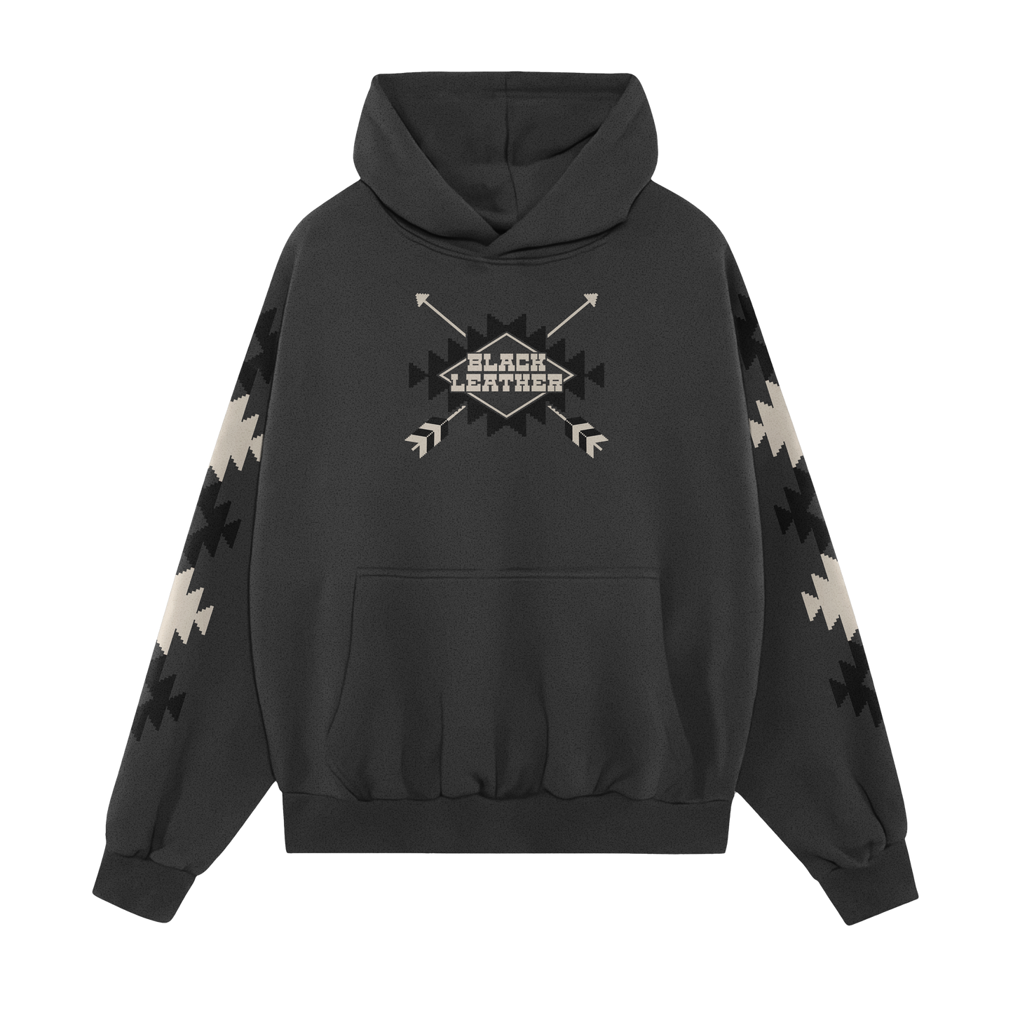 Black Leather Arrows Hoodie