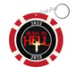 RED LEATHER POKER CHIP KEYCHAIN