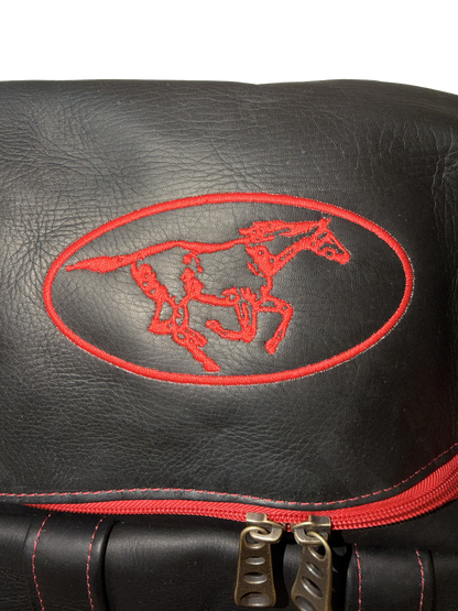 Red Leather Colombian Backpack — Handmade Limited Edition