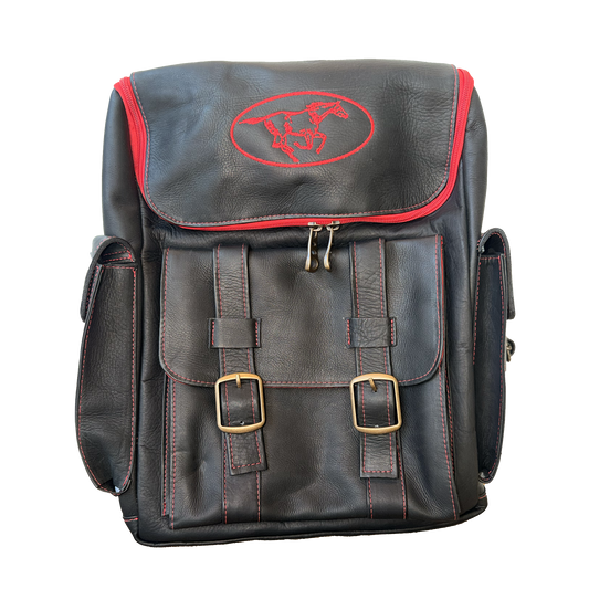 Red Leather Colombian Backpack — Handmade Limited Edition
