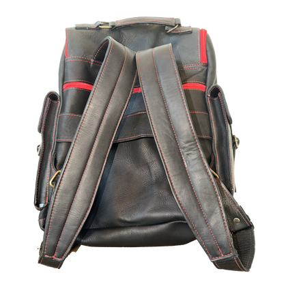 Red Leather Colombian Backpack — Handmade Limited Edition