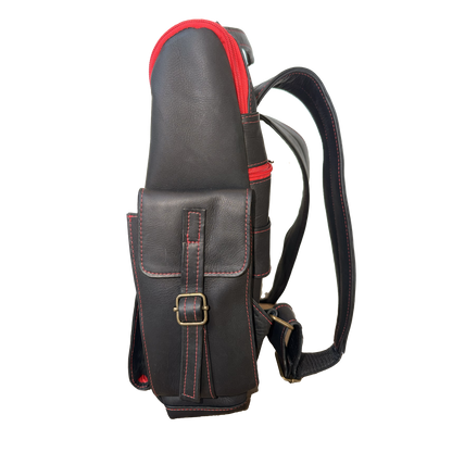 Red Leather Colombian Backpack — Handmade Limited Edition